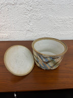 Large Vintage Studio Pottery Lidded Jar, Trinket Box, Signed