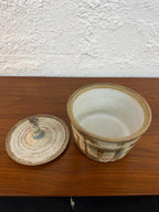 Large Vintage Studio Pottery Lidded Jar, Trinket Box, Signed
