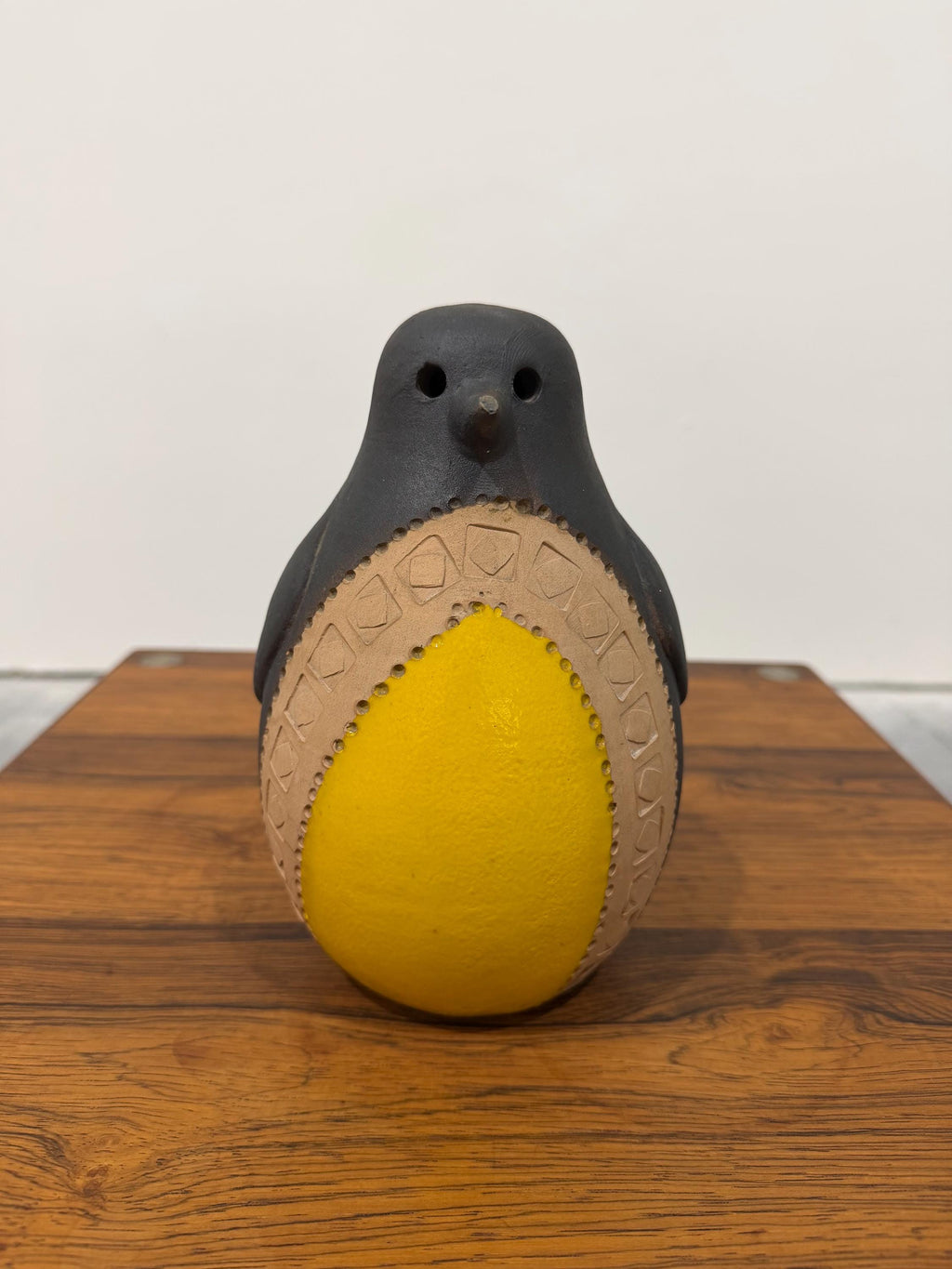 Bitossi Italian Ceramic Black and Yellow Penguin, 8.5”. As-Is, Read Description