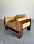 Rosewood and Leather Bastiano Lounge Club Chair by Tobia Scarpa for Gavina