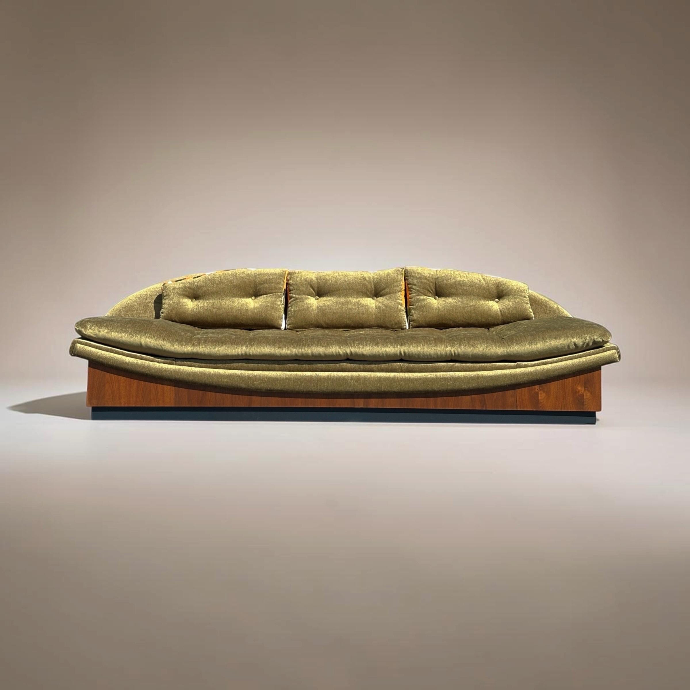Mid Century Modern Adrian Pearsall Platform Gondola Sofa, Fully Restored