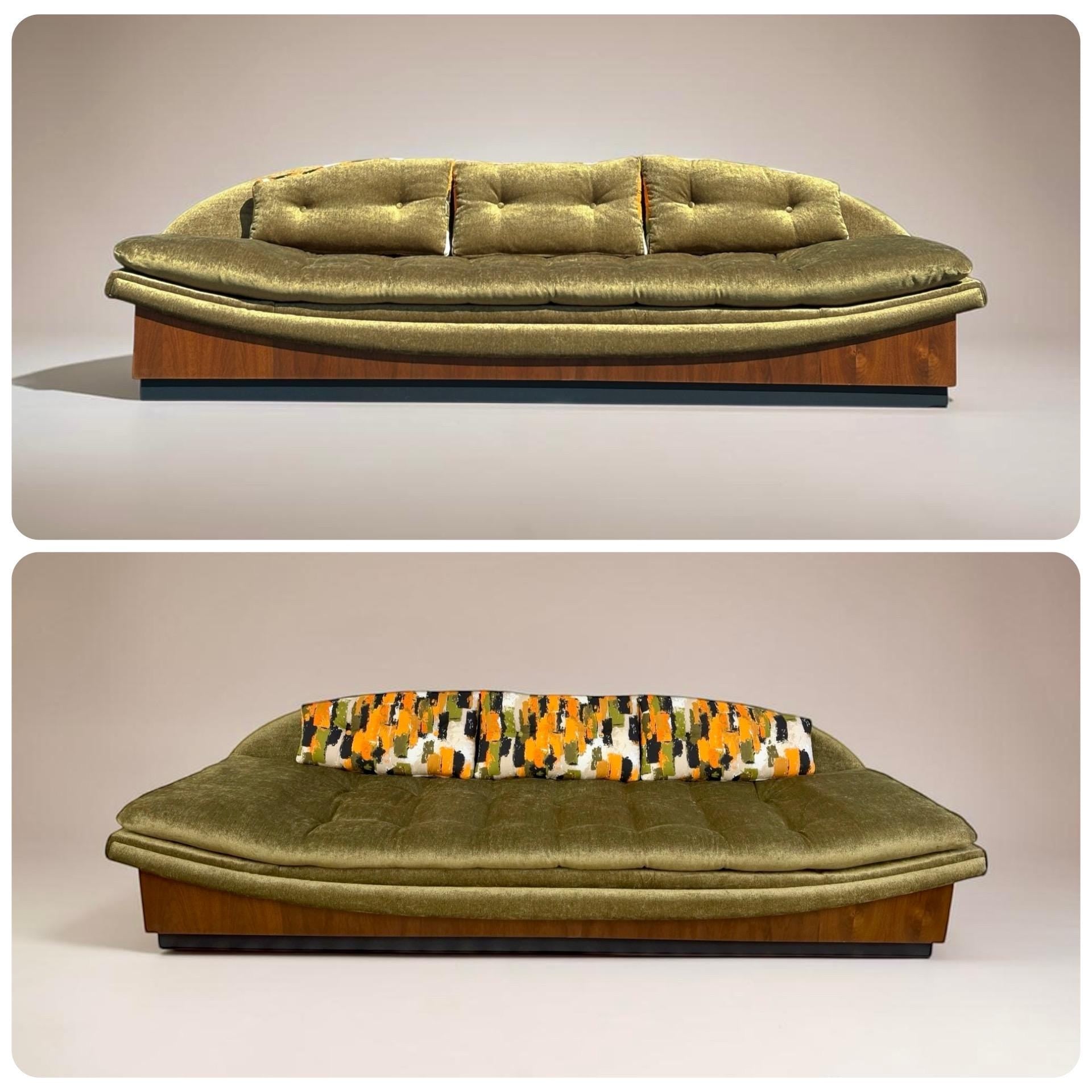 Mid Century Modern Adrian Pearsall Platform Gondola Sofa, Fully Restored