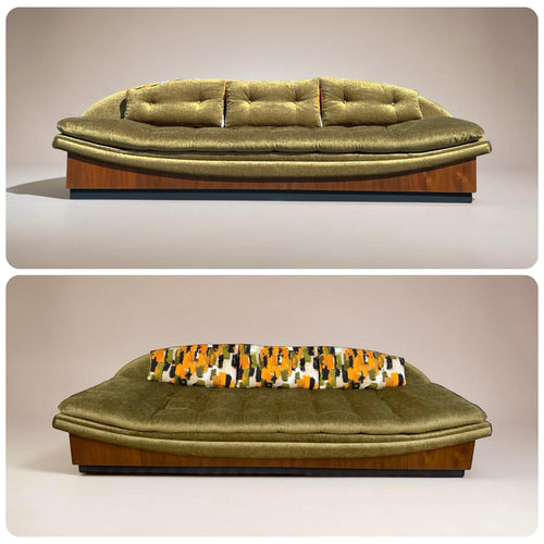 Mid Century Modern Adrian Pearsall Platform Gondola Sofa, Fully Restored