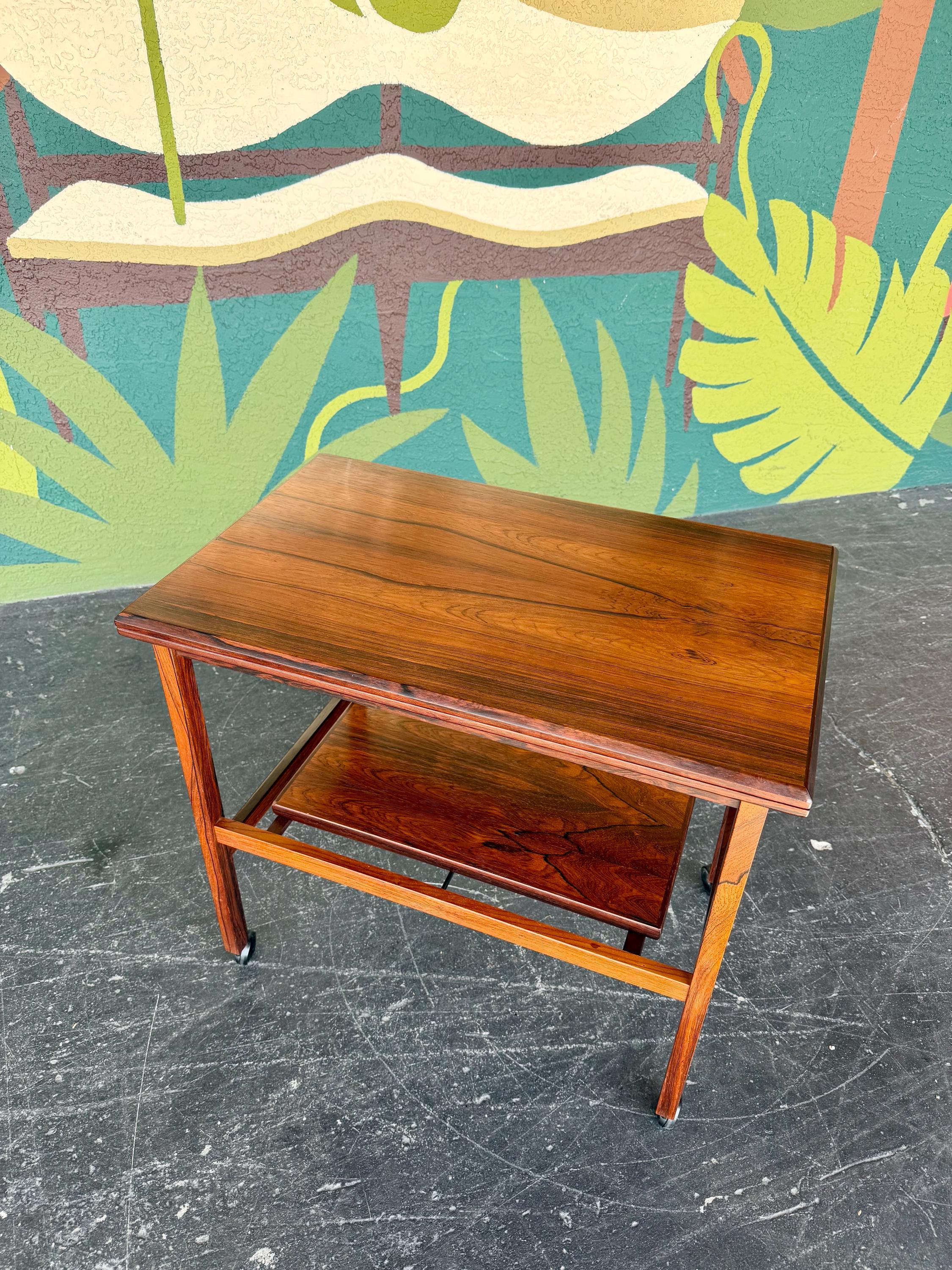 Mid Century Danish Rosewood Bar Cart, Tea Trolley