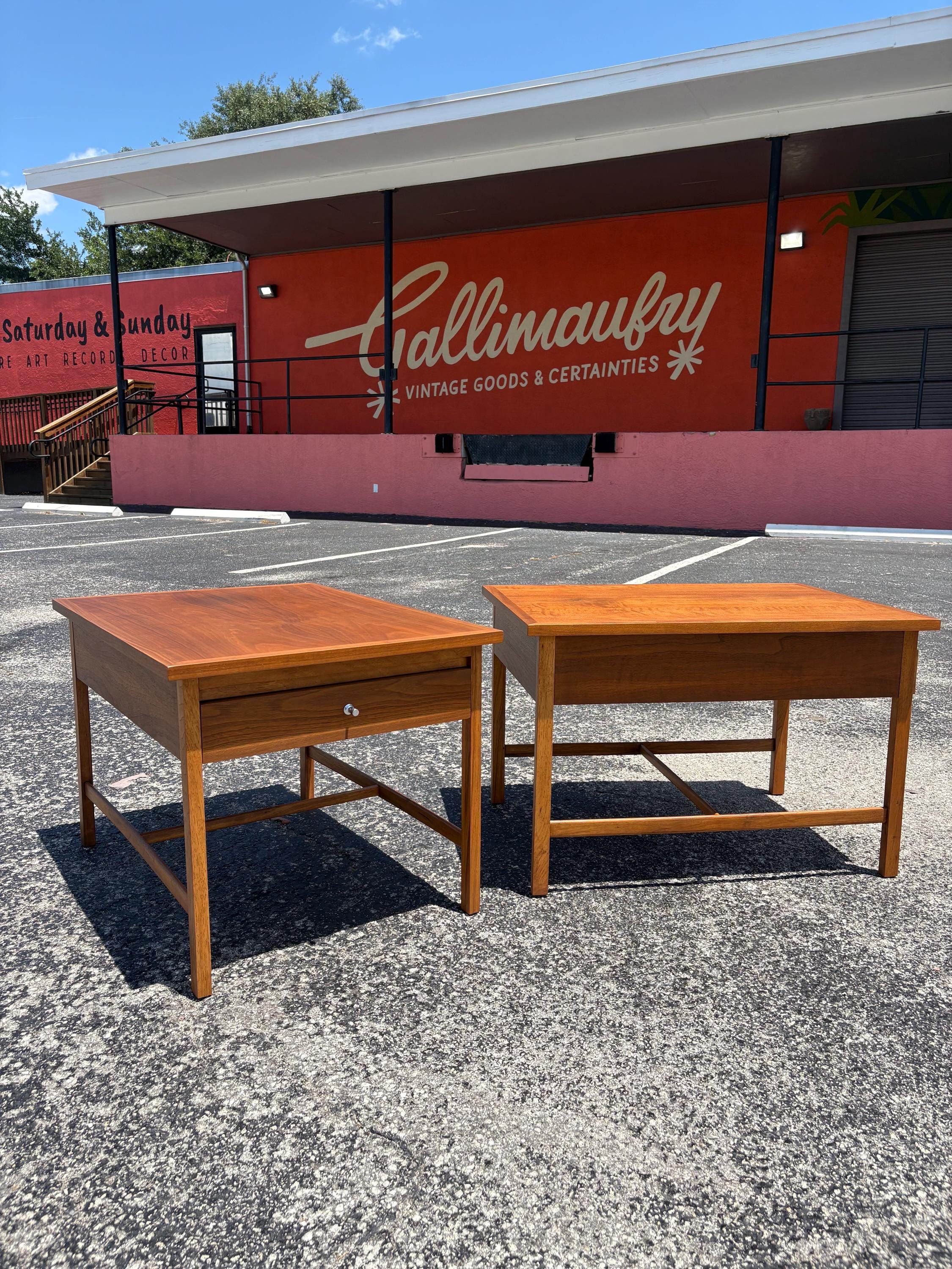 Paul McCobb for Lane Delineator Side Table or Nightstand Pair, Refinished