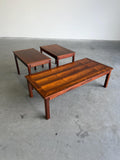 Mid Century Danish Rosewood Coffee and Two Side Tables Set