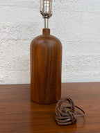 Mid Century Danish Teak Wood Bottle Table Lamp, Medium size