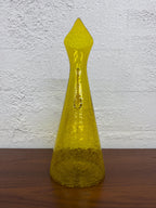 Blenko Large Jonquil Crackle Glass Model 976 Pitcher, Mid Century Modern