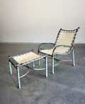 Uncommon Early Mid Century Robert Lewis Bronze Lounge Chair and Ottoman Set