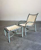 Uncommon Early Mid Century Robert Lewis Bronze Lounge Chair and Ottoman Set