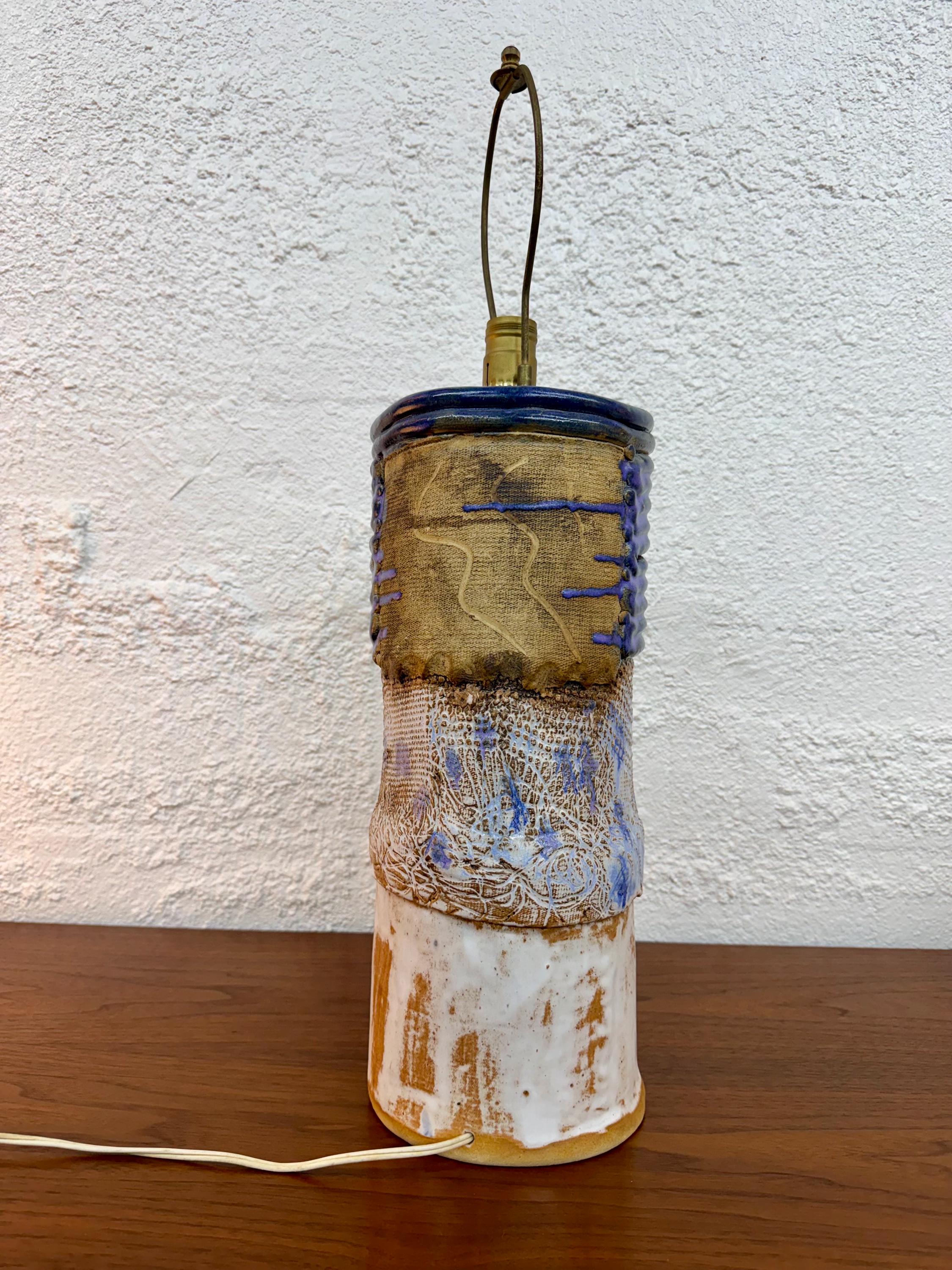 Vintage Abstract Studio Pottery Lamp