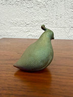 Small Vintage Raku Iridescent Studio Pottery Quail Sculpture