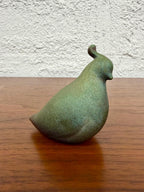 Small Vintage Raku Iridescent Studio Pottery Quail Sculpture