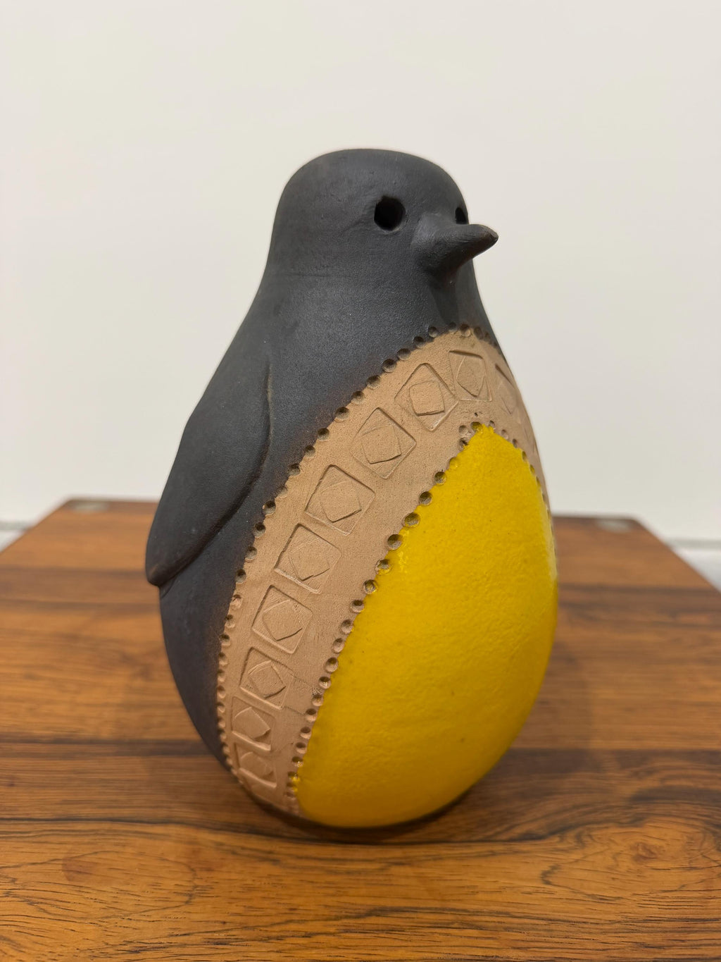 Bitossi Italian Ceramic Black and Yellow Penguin, 8.5”. As-Is, Read Description