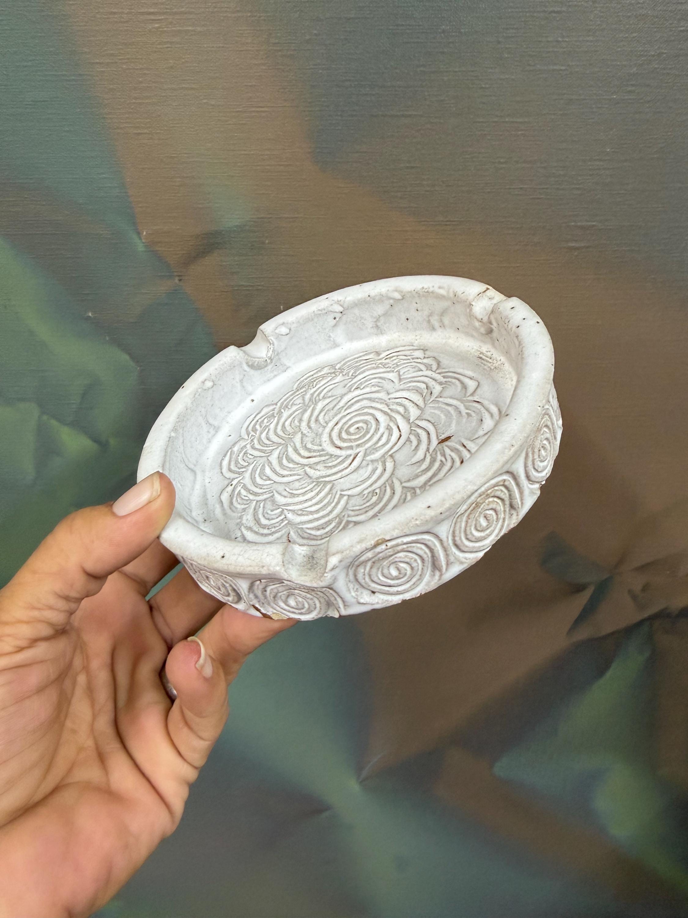 Hal Lasky Los Artesanos Studio Pottery Circles and Flower Ashtray Trinket Dish c.1970’s