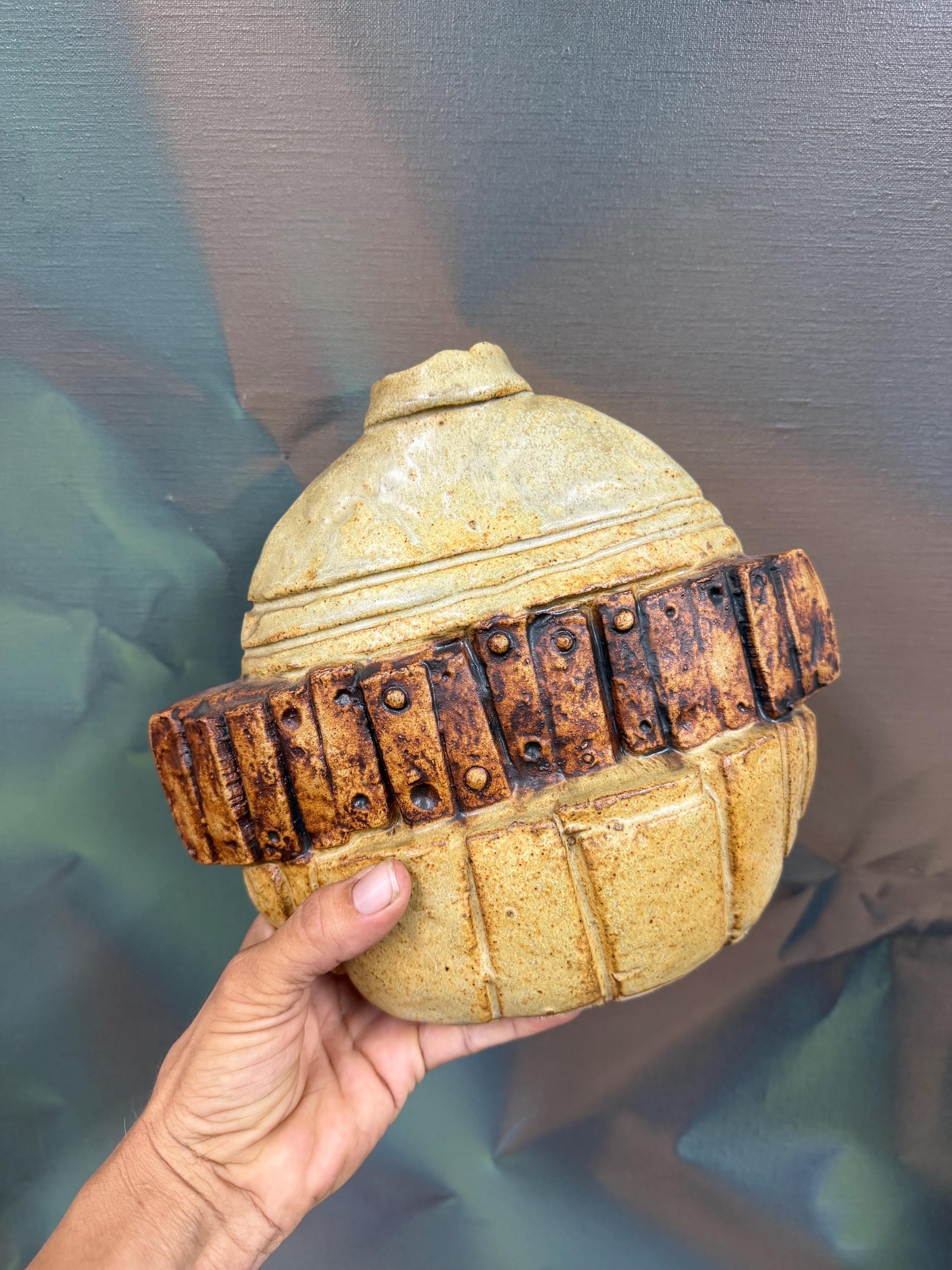 Mid Century Brutalist Abstract Bernard Rooke Studio Pottery Vase