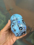 Small Studio Pottery 3 hole Weed Vase in Turquoise Blue