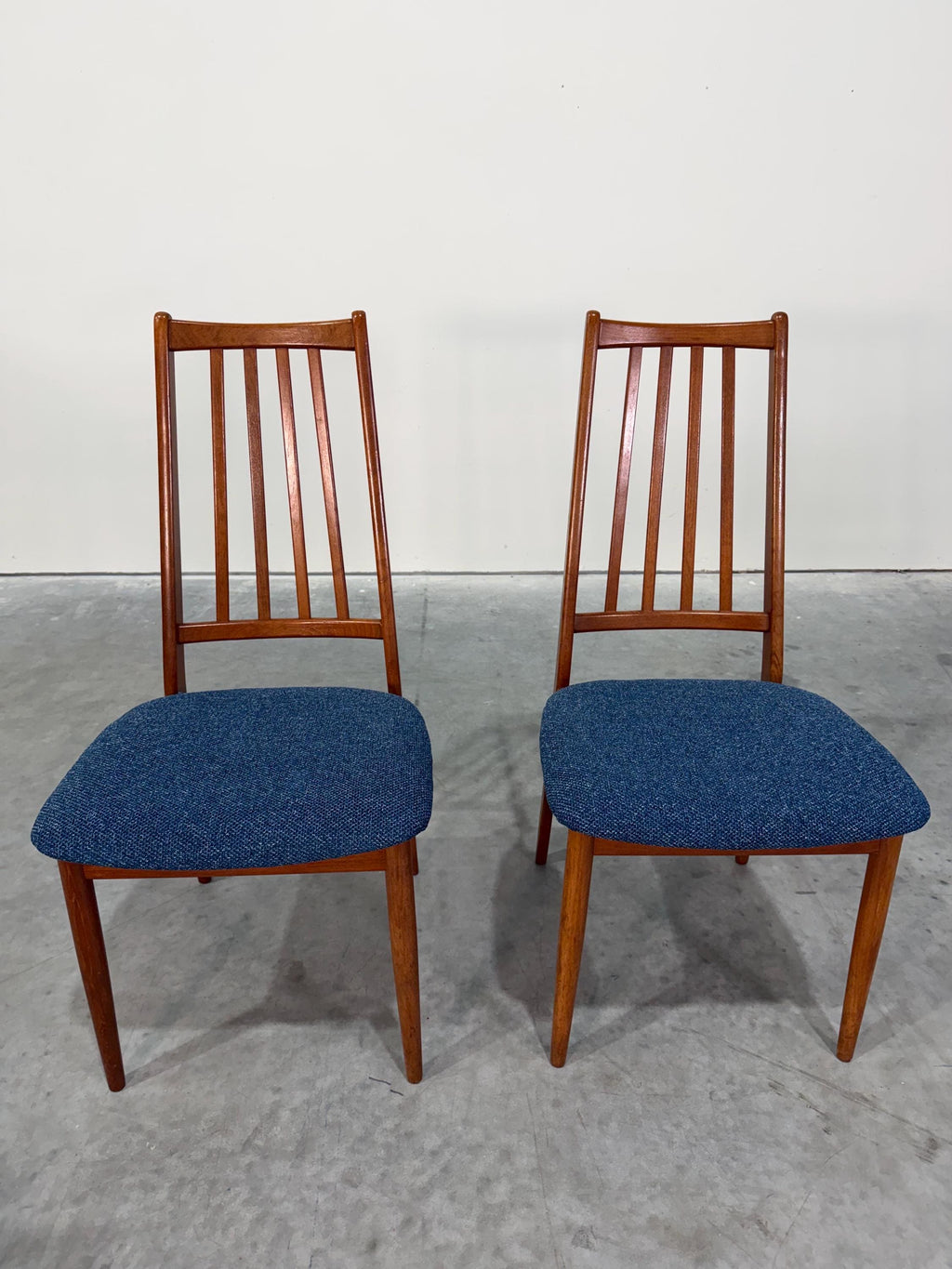 Danish Teak Mid Century Dining Chairs, Set of 4, Reupholstered