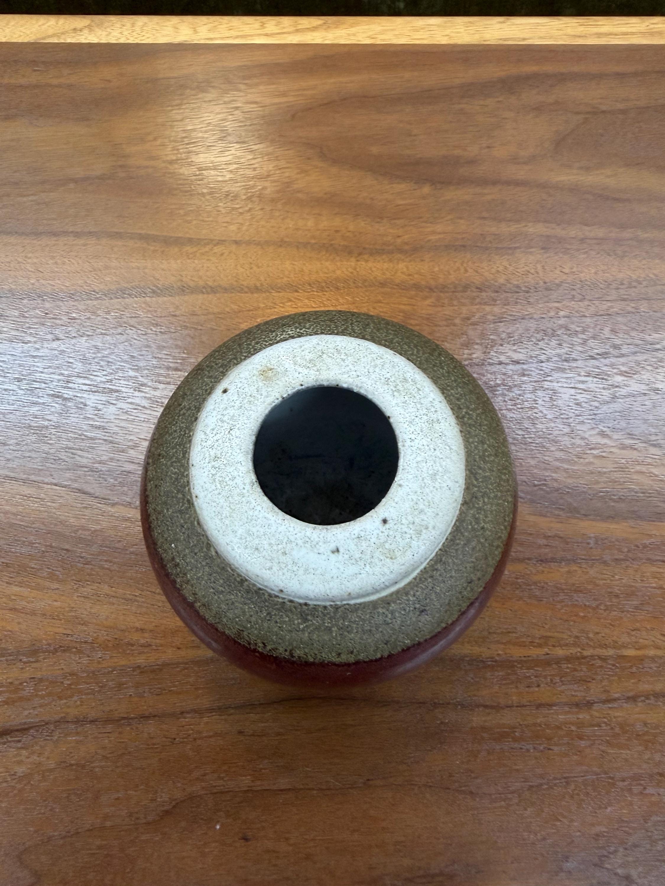 Mid Century Studio Pottery Small Ball Vase
