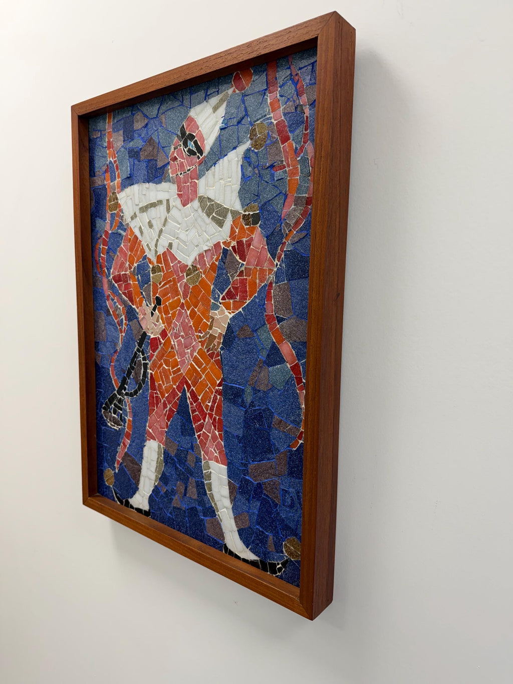 Mid Century Mosaic Tile Framed Wall Art, the Jester