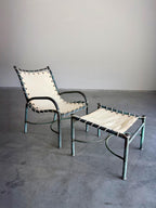 Uncommon Early Mid Century Robert Lewis Bronze Lounge Chair and Ottoman Set