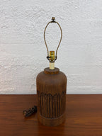 1970’s Faux Wood Ceramic Asparagus Lamp by Berman - Shade not included