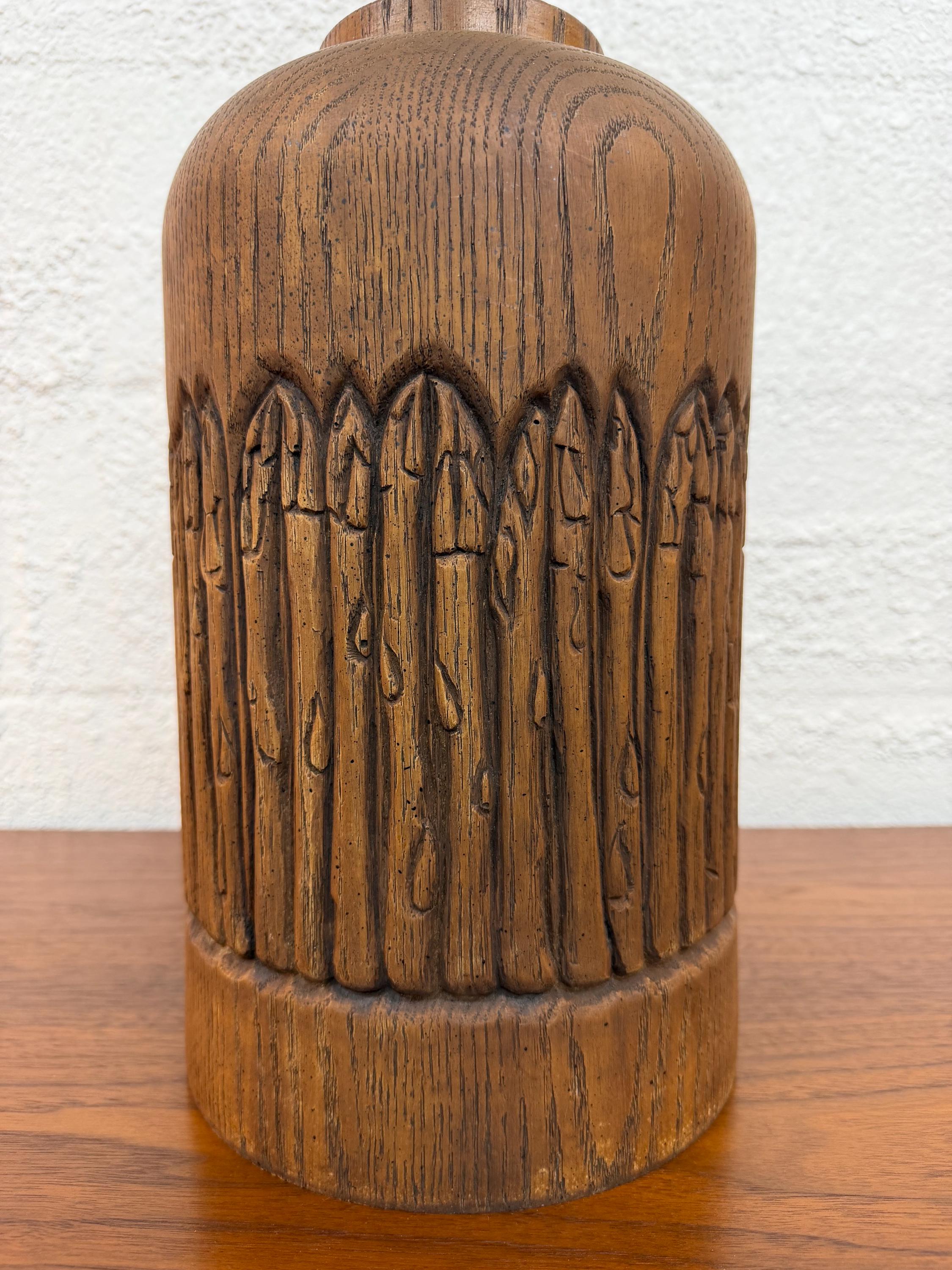 1970’s Faux Wood Ceramic Asparagus Lamp by Berman - Shade not included