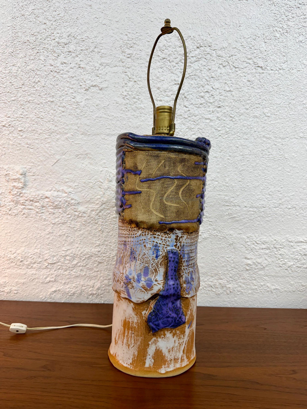 Vintage Abstract Studio Pottery Lamp
