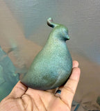 Small Vintage Raku Iridescent Studio Pottery Quail Sculpture