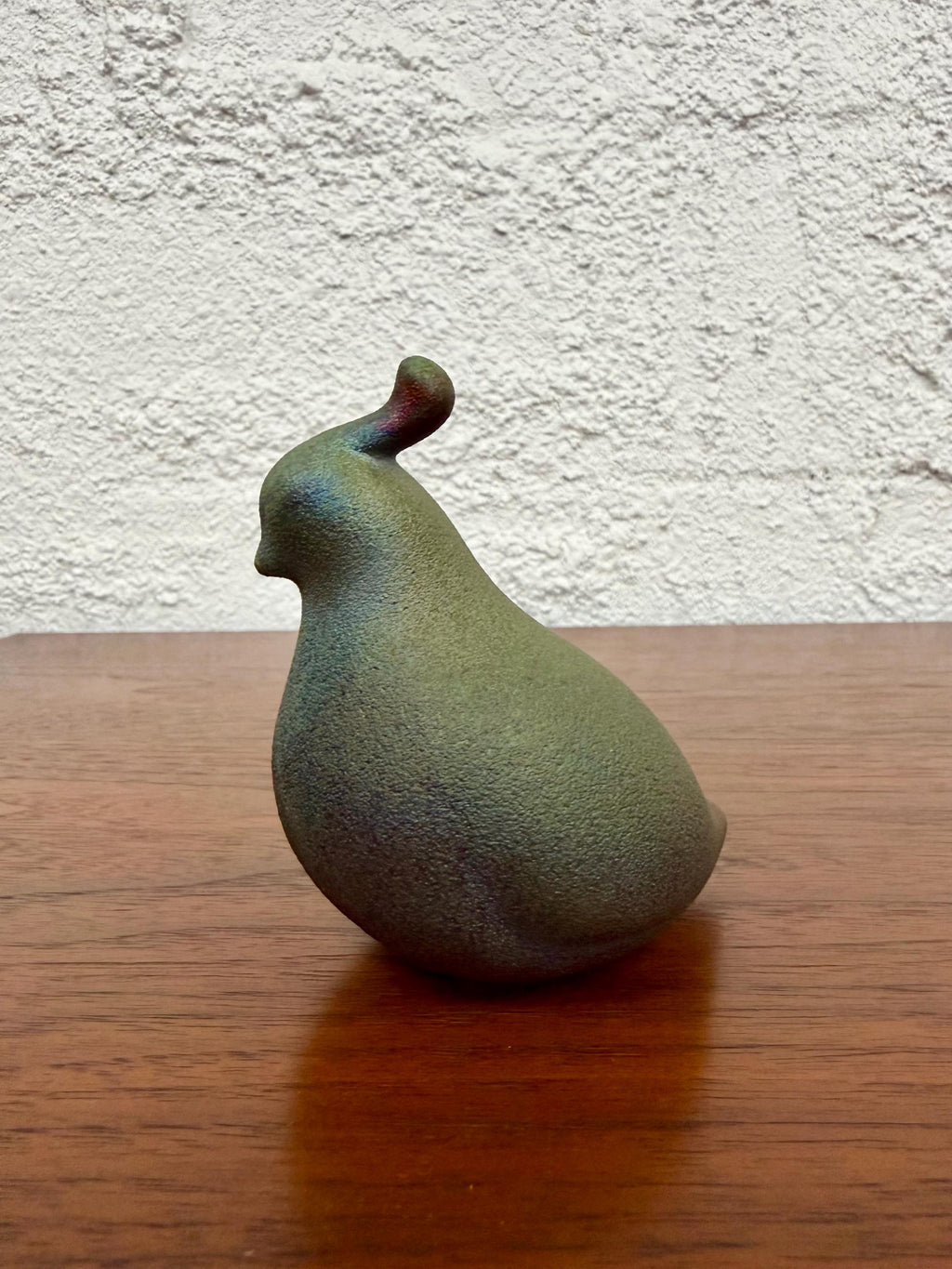 Small Vintage Raku Iridescent Studio Pottery Quail Sculpture