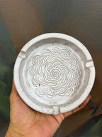 Hal Lasky Los Artesanos Studio Pottery Circles and Flower Ashtray Trinket Dish c.1970’s
