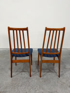 Danish Teak Mid Century Dining Chairs, Set of 4, Reupholstered