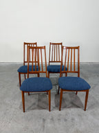 Danish Teak Mid Century Dining Chairs, Set of 4, Reupholstered