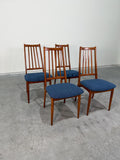 Danish Teak Mid Century Dining Chairs, Set of 4, Reupholstered