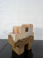 Vintage Sculptural Postmodern Ikebana Studio Pottery Sculpture Vase by Keiko Hergesheimer