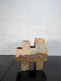 Vintage Sculptural Postmodern Ikebana Studio Pottery Sculpture Vase by Keiko Hergesheimer