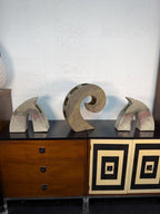 Large Vintage Sculptural Spiral Ikebana Studio Pottery Sculpture Vase by Keiko Hergesheimer