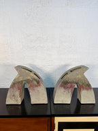 Vintage Sculptural Postmodern Ikebana Studio Pottery Vase Pair by Keiko Hergesheimer