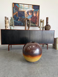 Extra Large Vintage Studio Pottery Floor Ball Vase, 17”H, Signed