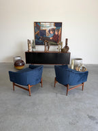 Pair of Mid Century Lawrence Peabody for Richardson Nemschoff Barrel Chairs
