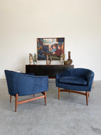 Pair of Mid Century Lawrence Peabody for Richardson Nemschoff Barrel Chairs