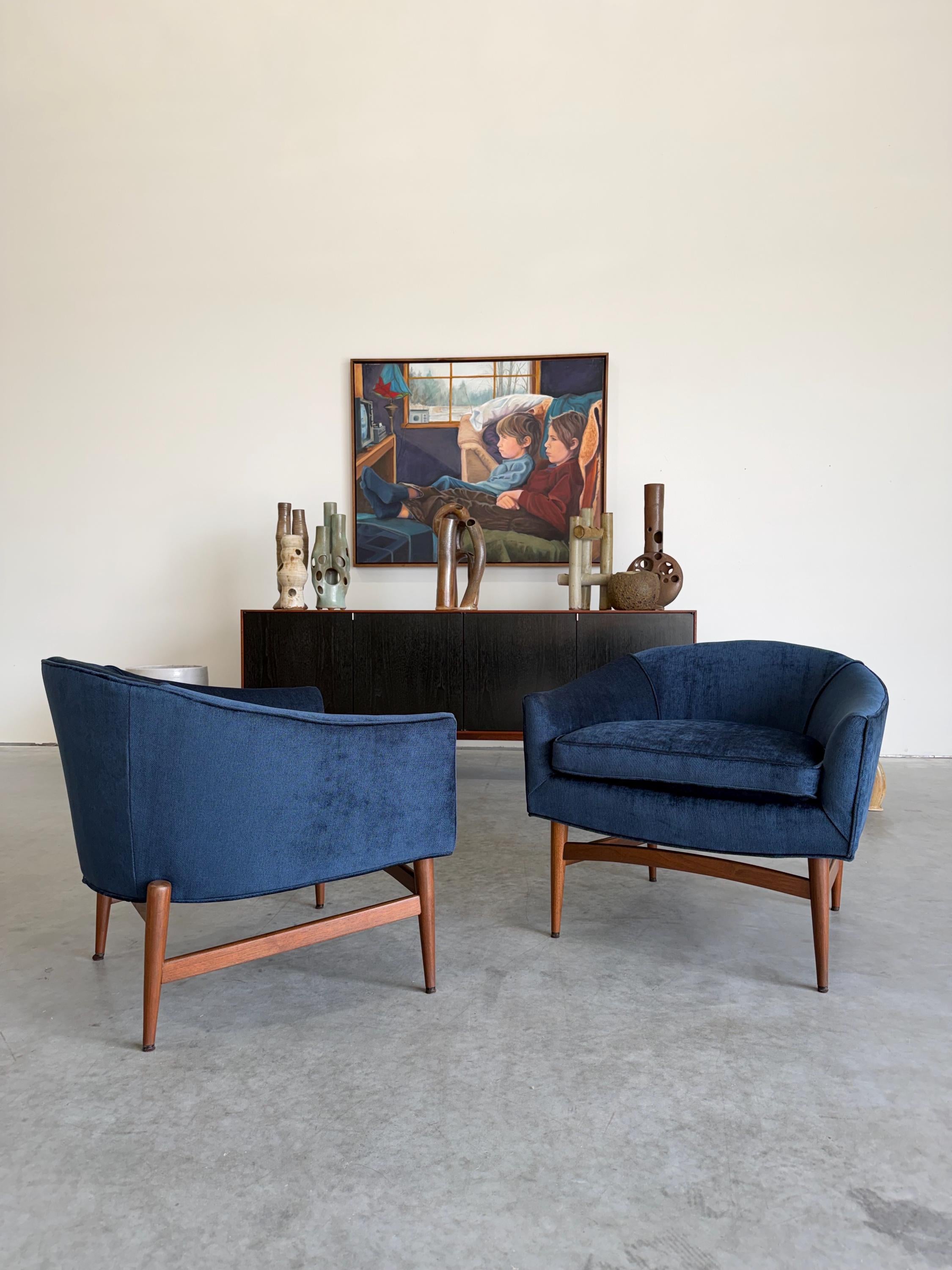 Pair of Mid Century Lawrence Peabody for Richardson Nemschoff Barrel Chairs