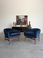 Pair of Mid Century Lawrence Peabody for Richardson Nemschoff Barrel Chairs