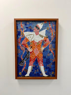 Mid Century Mosaic Tile Framed Wall Art, the Jester