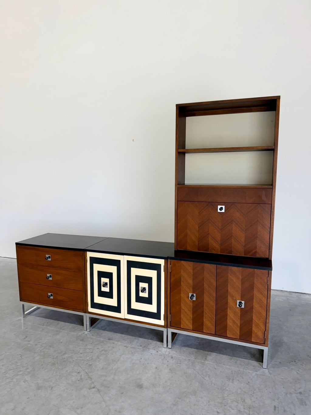 Mid Century Modern Modular Wall Unit, 4pcs, by Thomasville