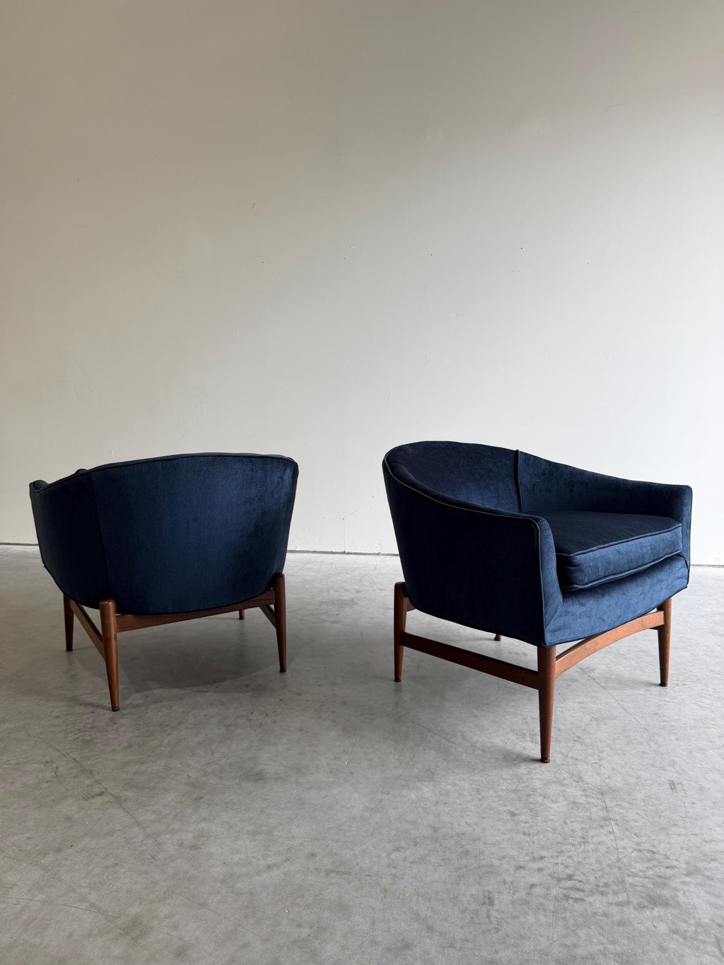 Pair of Mid Century Lawrence Peabody for Richardson Nemschoff Barrel Chairs