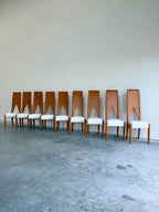 Unique Artisan Postmodern Sculptural Dining Chairs, set of 9