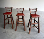 Mid Century Romweber Brutalist Horse Head Barstools, Set of 3