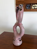 Vintage Pink Modernist Biomorphic Studio Pottery Sculpture Vase by Joanna Price