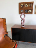 Vintage Pink Modernist Biomorphic Studio Pottery Sculpture Vase by Joanna Price